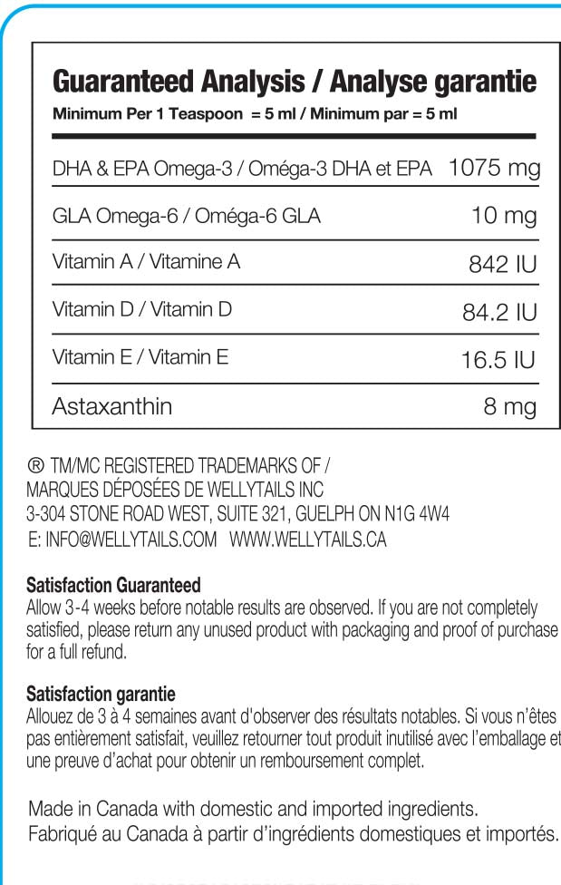 WellyTails Aceite de pescado del océano salvaje fortificado Mezcla de omega-3 Dog Rx BOMBA DOSIFICADORA SIN AIRE 400 ml